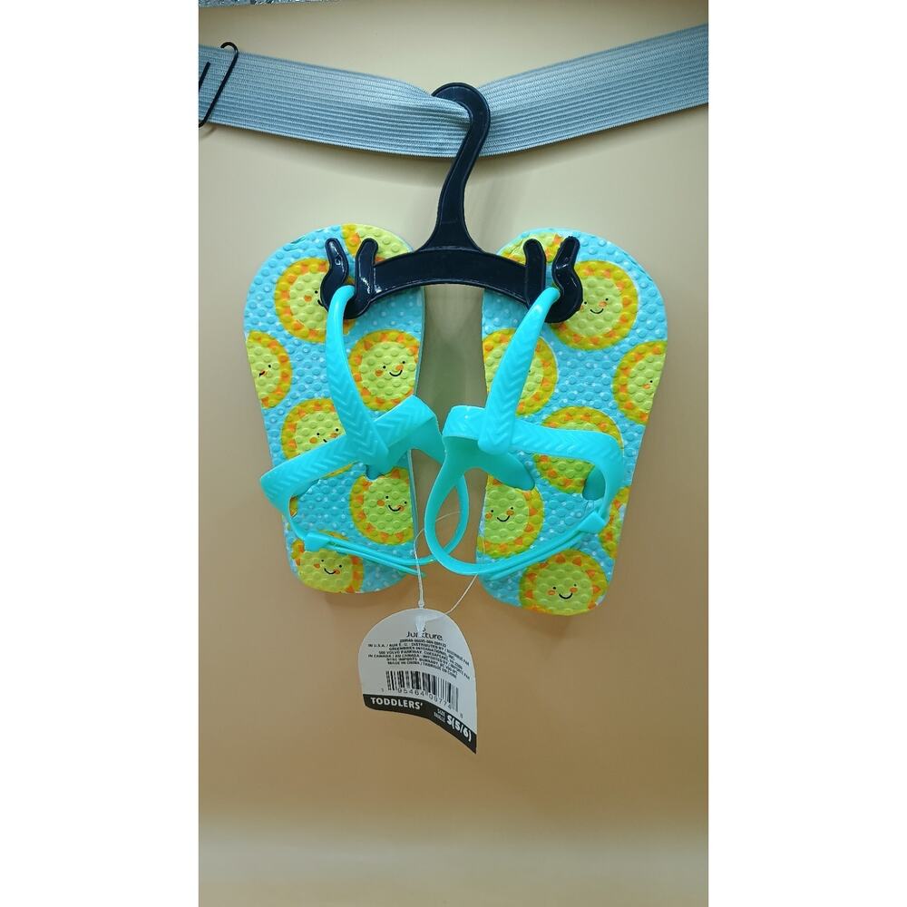 Juncture Girls Toddler Flip Flop/ Sandals With Heal Strap - Size S 5/6 NWT